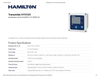 Thumbnail of document Transmitters H110 Sensor Communication 20384